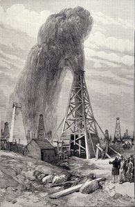 The Petroleum Oil Wells at Baku on the Caspian: A Fountain of Petroleum Oil, from 